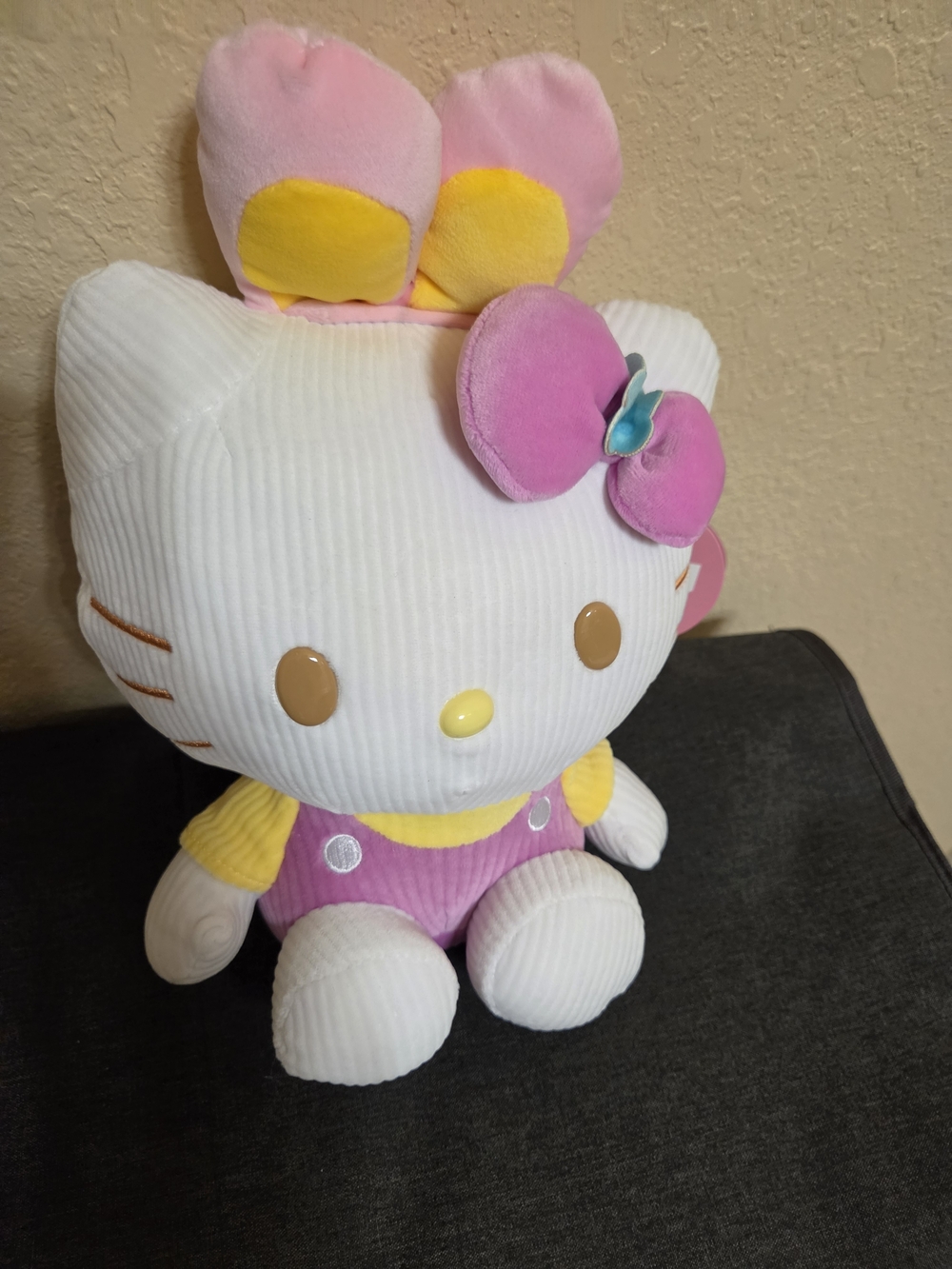 Sanrio Hello Kitty Corduroy Plush - White, Pink & Yellow